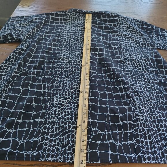 Snapdragon & Twig long sleeve black white‎ button front Women's Blouse size S - Picture 12 of 16